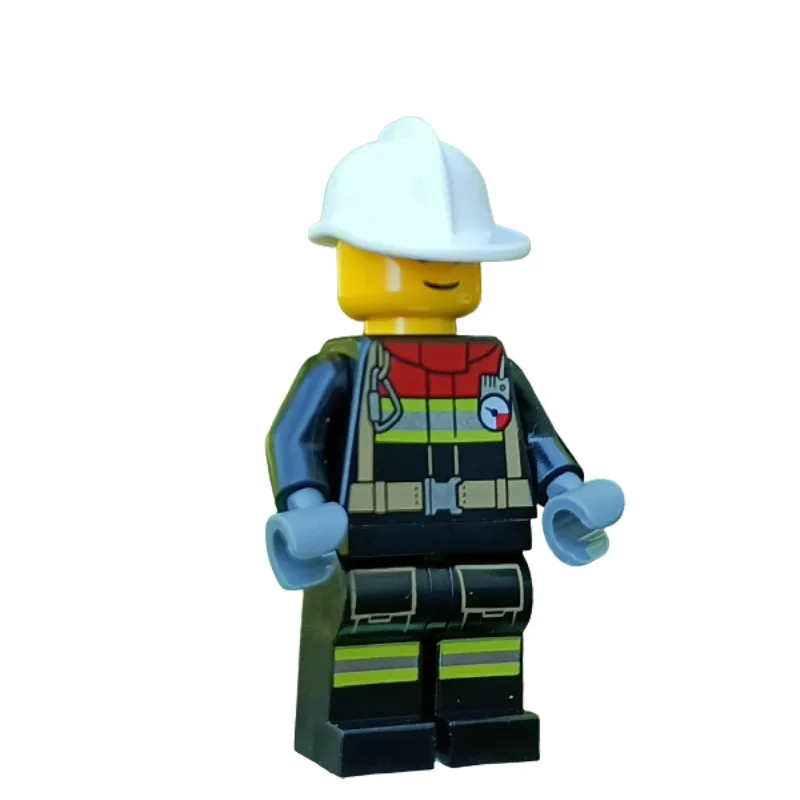 Firefighter - Black Suit, White Helmet (Fredd… — minifigurine LEGO | Brick Broker