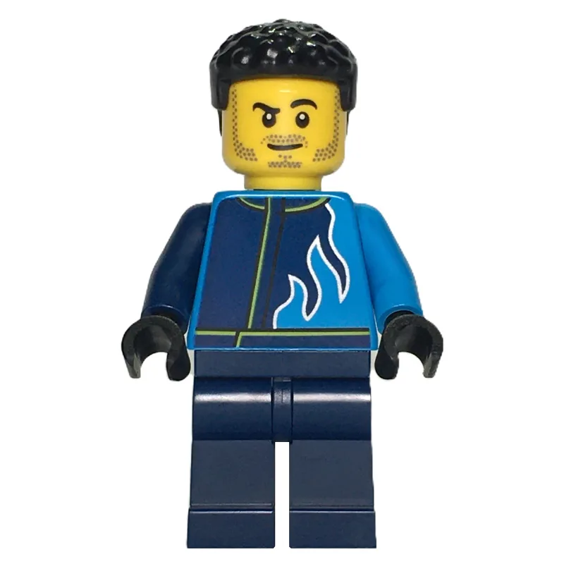 Race Driver, Dark Blue and Dark Azure Racing… — minifigurine LEGO | Brick Broker