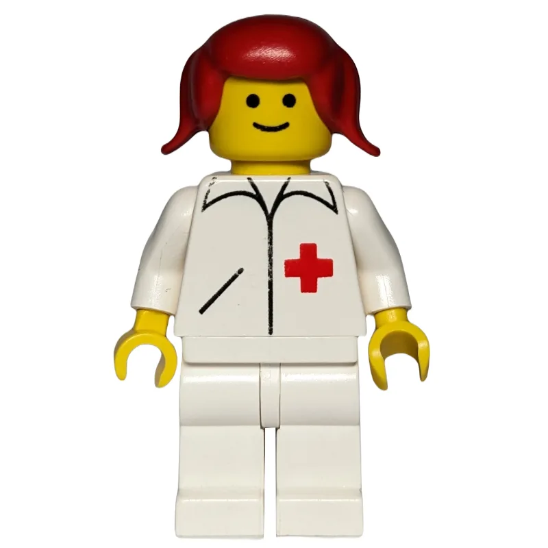 Doctor, Woman, White Jacket with Red Cross, R… — minifigurine LEGO | Brick Broker