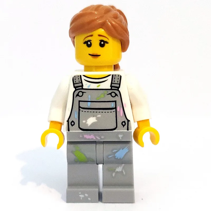 Woman, Light Bluish Gray Overalls with Paint… — minifigurine LEGO | Brick Broker