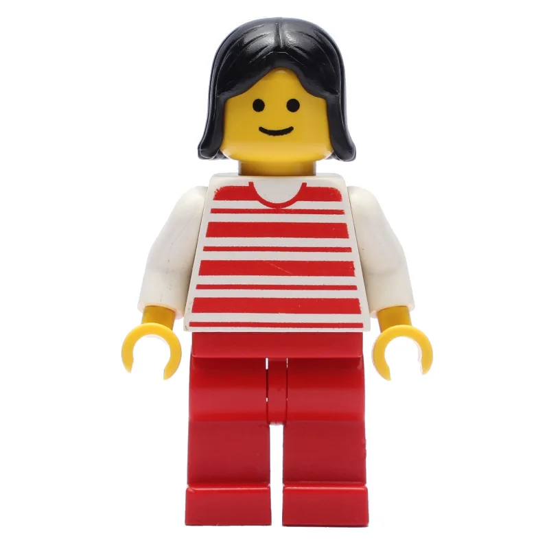 Woman, Red and White Striped Shirt, Red Legs,… — minifigurine LEGO | Brick Broker