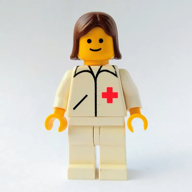 Doctor, Woman, White Jacket with Red Cross, W… — minifigurine LEGO | Brick Broker