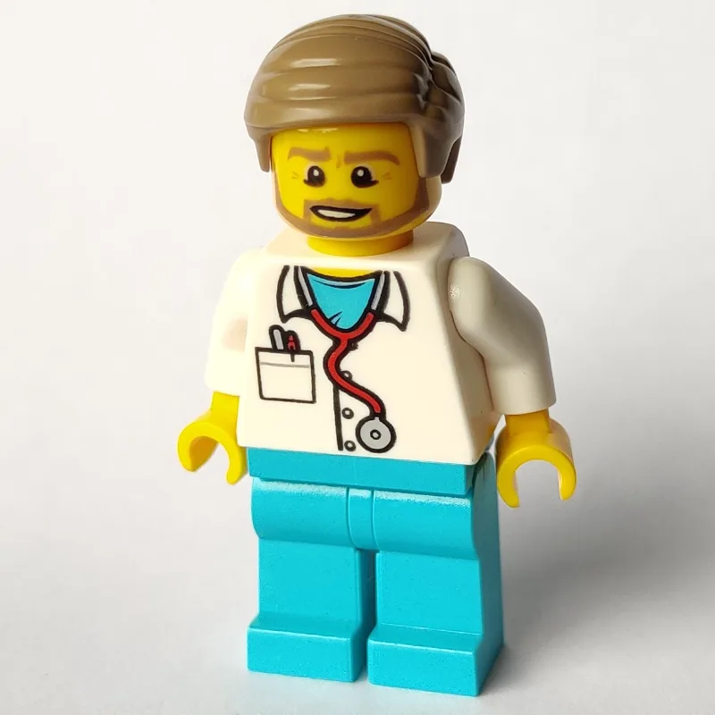 Doctor Tuck, White Shirt over Medium Azure Sc… — minifigurine LEGO | Brick Broker
