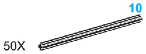 LEGO 970616 Axes à 10 Tenons (Paquet de 50) - prix | Brick Broker