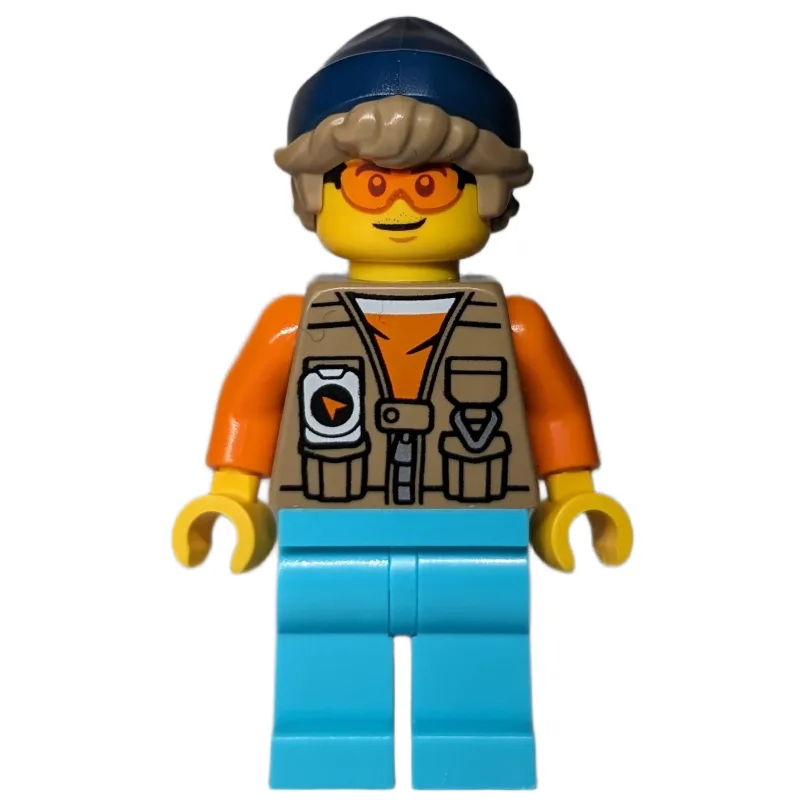 Train Driver, Dark Tan Vest, Medium Azure Leg… — minifigurine LEGO | Brick Broker
