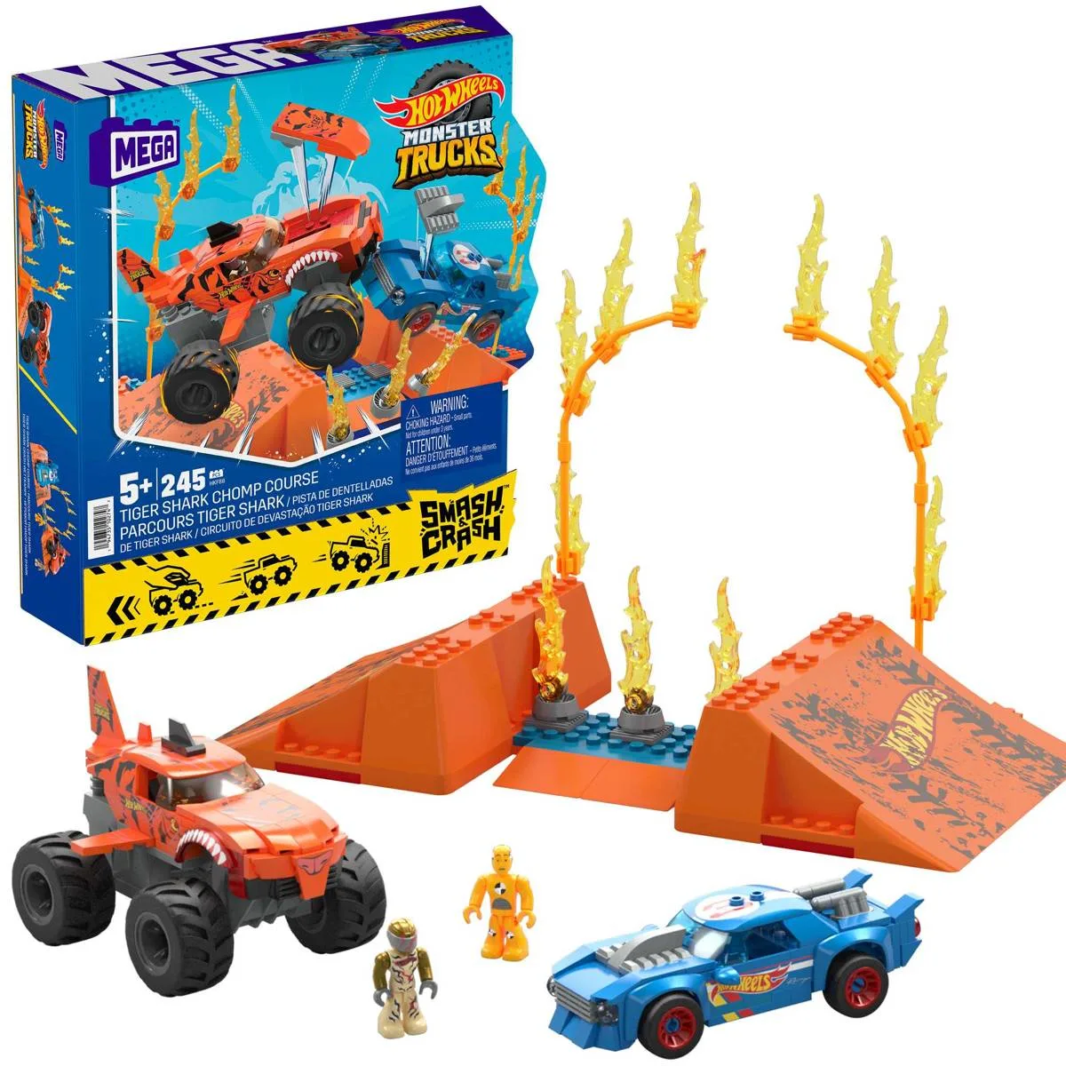 Mattel MEGA Hot Wheels Smash-Und-Crash Requin Tigre Compétition de Crash (HKF88) - prix | Brick Broker
