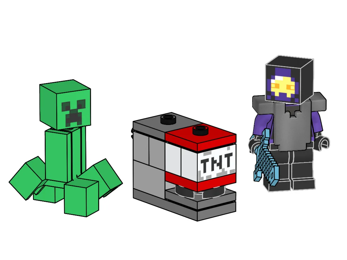 LEGO Conquérant de royaume avec Creeper et lanceur de TNT (L0002247-1) - prix | Brick Broker