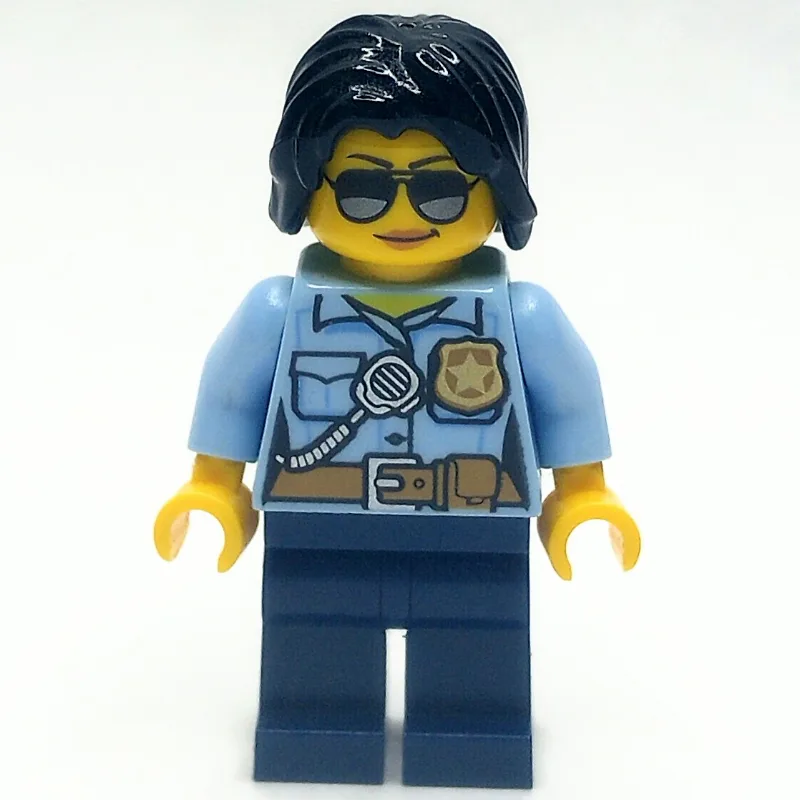 Policewoman, Bright Light Blue Shirt with Rad… — minifigurine LEGO | Brick Broker