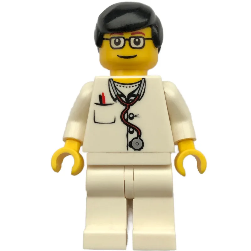 Doctor, White Torso with Stethoscope and Pock… — minifigurine LEGO | Brick Broker