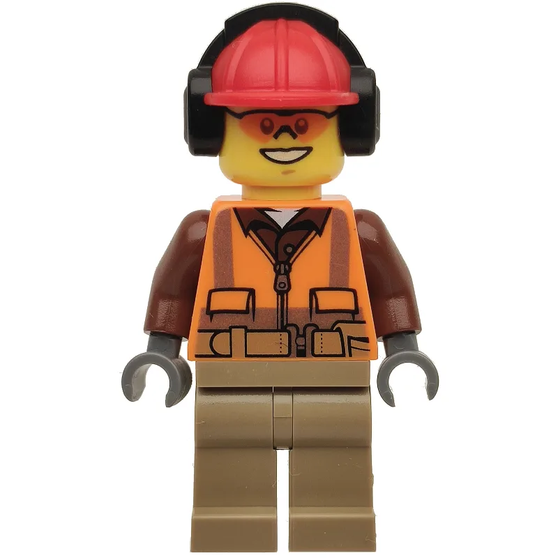 Construction Worker Rob, Orange Safety Vest w… — minifigurine LEGO | Brick Broker