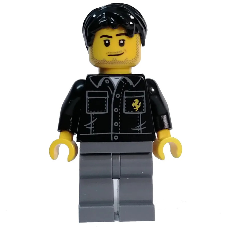 Race Driver - Black Torso, Dark Bluish Grey L… — minifigurine LEGO | Brick Broker