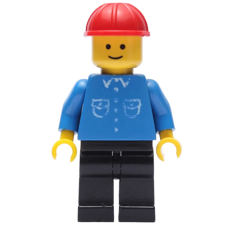 Man, Blue Shirt with Buttons and Pockets, Bla… — minifigurine LEGO | Brick Broker