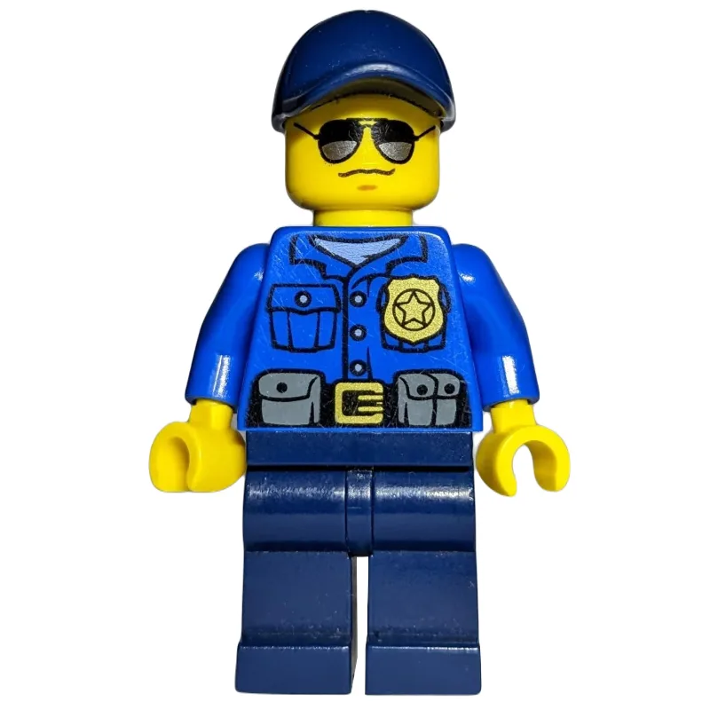 Policeman, Blue Shirt with Badge and Pouches,… — minifigurine LEGO | Brick Broker