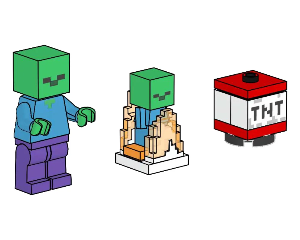 LEGO 662403 Zombie avec bébé zombie enflammé et TNT - prix | Brick Broker