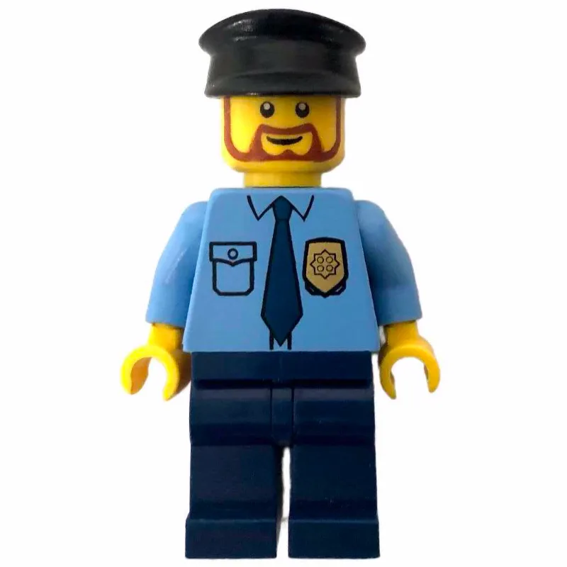 Policeman, Medium Blue Shirt with Badge and T… — minifigurine LEGO | Brick Broker