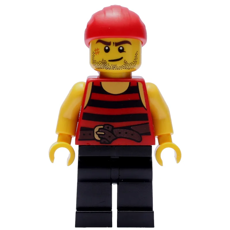 Pirate - Red Stripes, Black Legs, Red Bandana… — minifigurine LEGO | Brick Broker