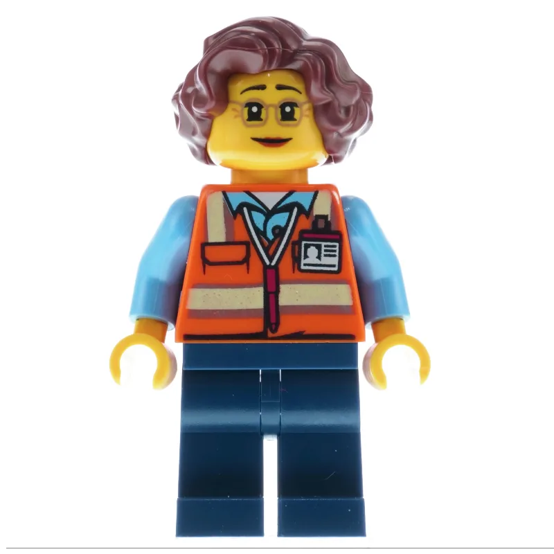 Crossing Guard, Orange Safety Vest, Dark Blue… — minifigurine LEGO | Brick Broker