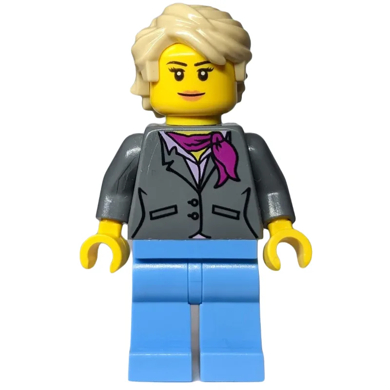 Dark Bluish Gray Torso, Medium Blue Legs, Tan… — minifigurine LEGO | Brick Broker