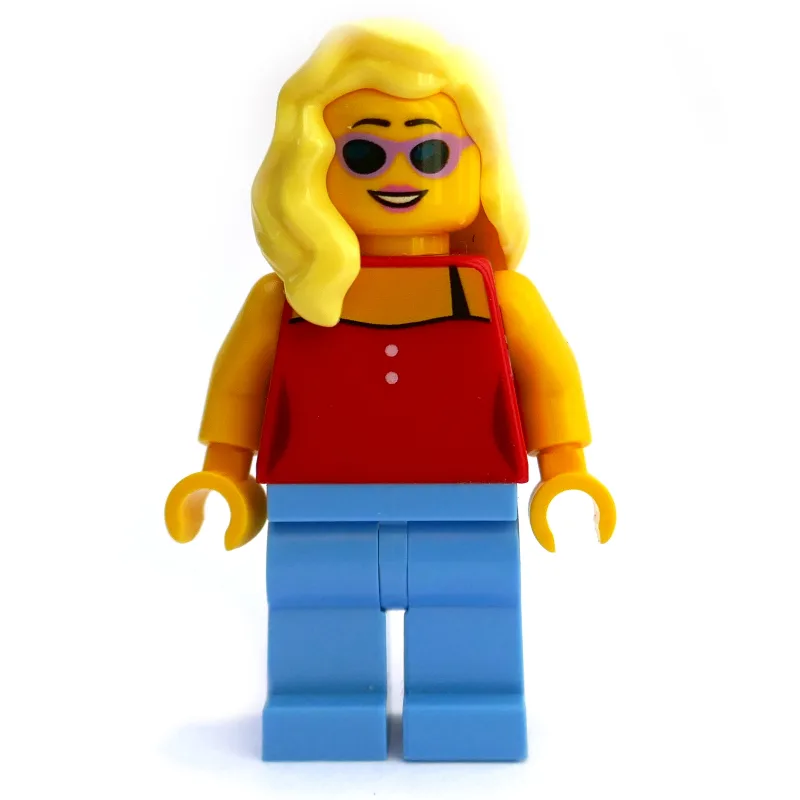 Red Torso, Medium Blue Legs, Bright Light Yel… — minifigurine LEGO | Brick Broker