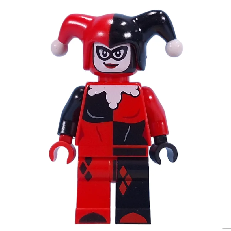 Harley Quinn in Jester Outfit, Red Head — minifigurine LEGO | Brick Broker