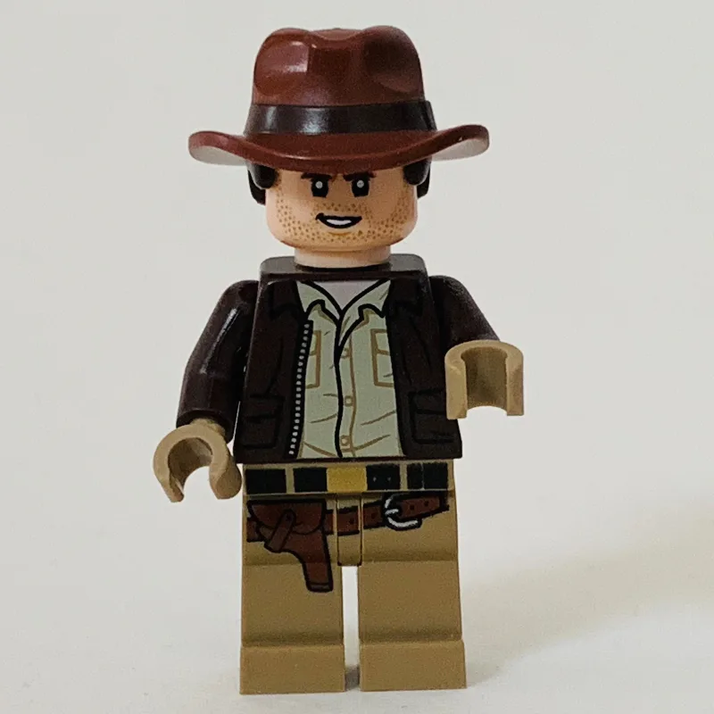 Indiana Jones in Dark Brown Jacket, Tan Shirt… — minifigurine LEGO | Brick Broker