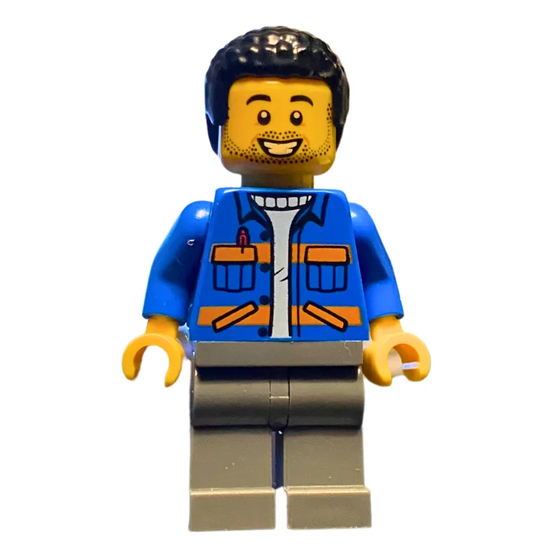 Blue Torso, Safety Vest, Dark Bluish Grey Leg… — minifigurine LEGO | Brick Broker