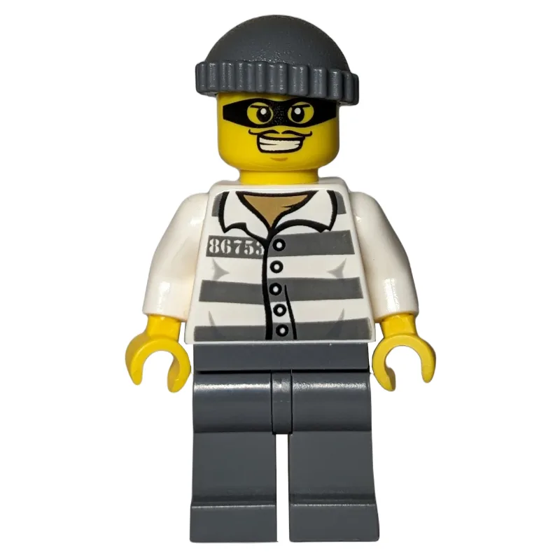 Criminal, Prison Shirt with #86753, Dark Blui… — minifigurine LEGO | Brick Broker