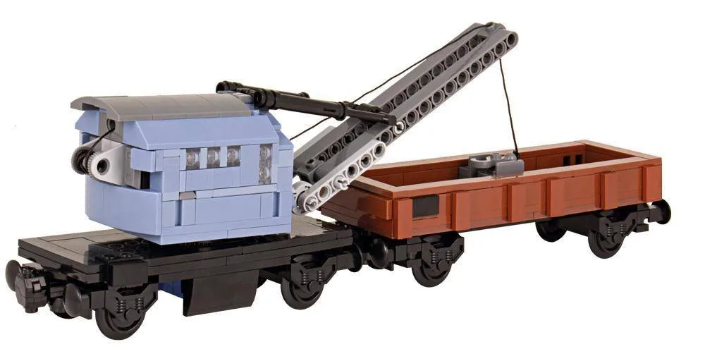 BlueBrixx Wagon de grue avec wagon d'étai (BB-101076) - prix | Brick Broker