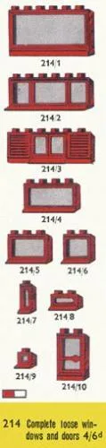 LEGO 214 Dix Fenêtres et Portes, Rouges - prix | Brick Broker