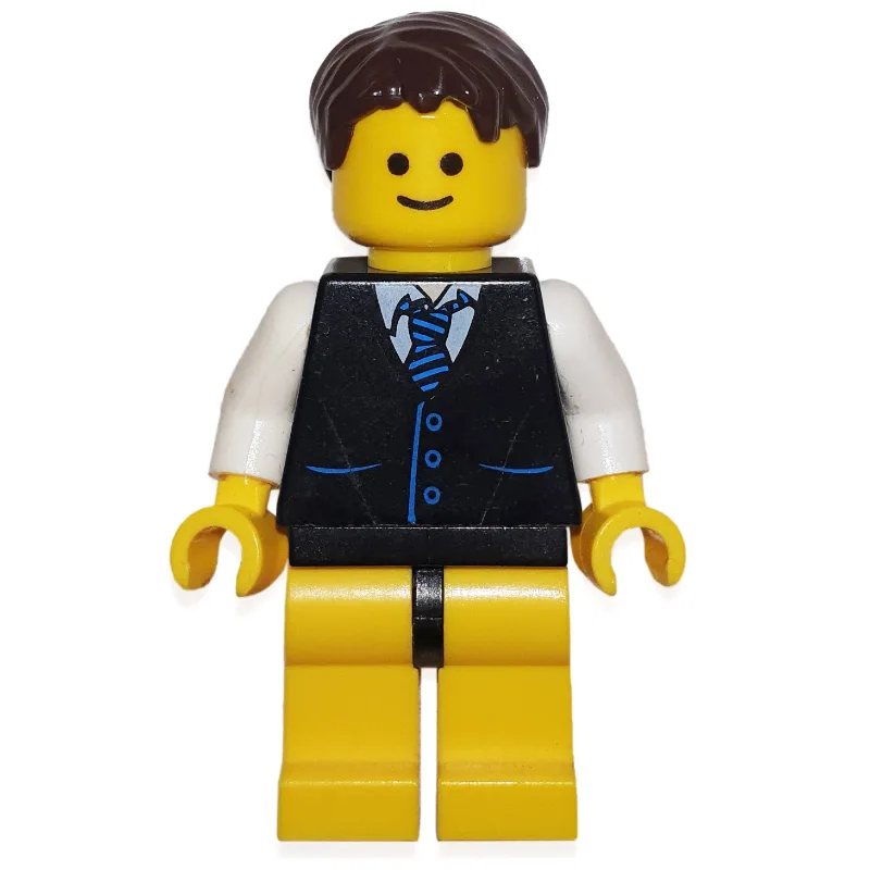 Black Torso Jacket, Yellow Legs, Black Hair — minifigurine LEGO | Brick Broker