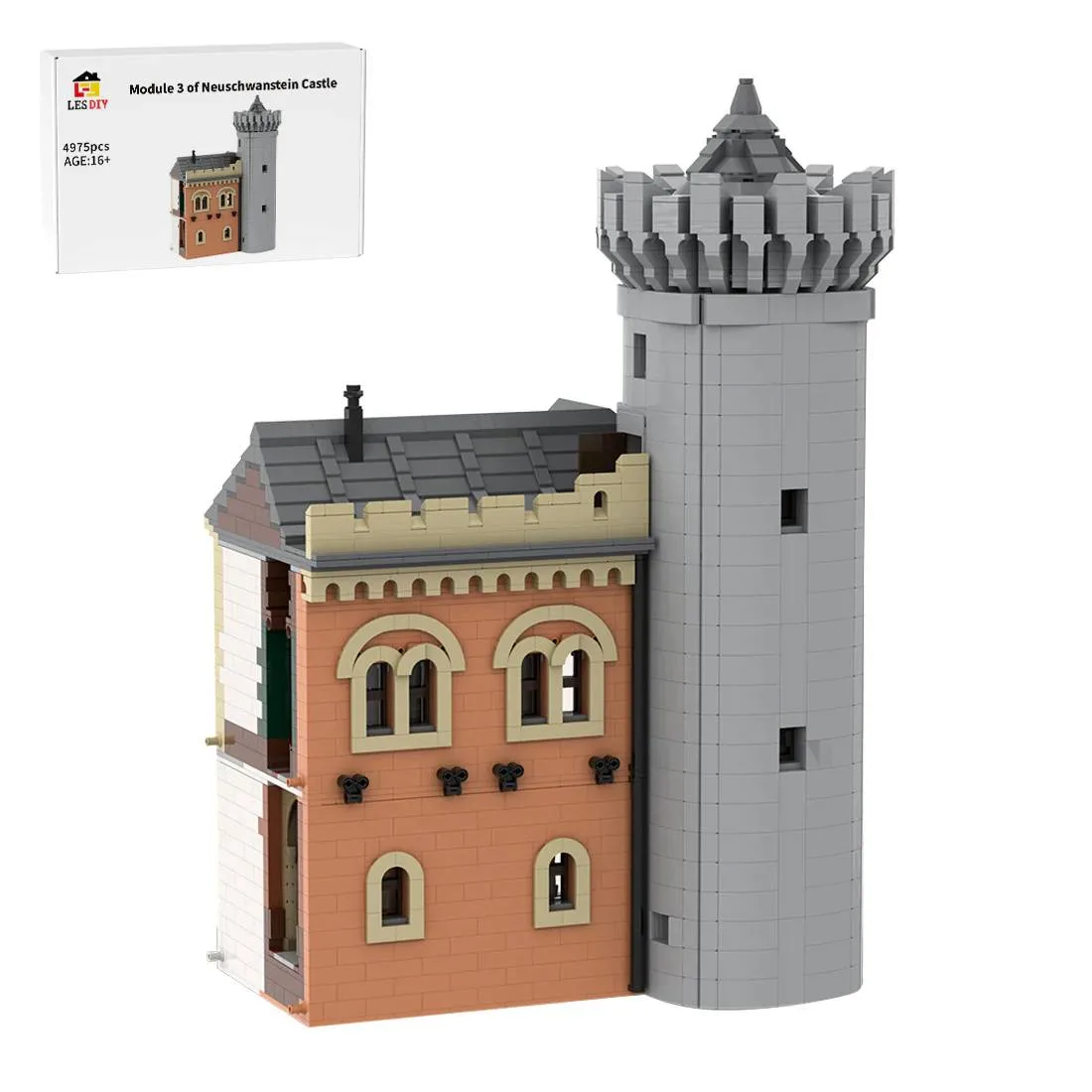 LesDiy Module droit de la guérite, partie 3 du château de Neuschwanstein (LESDIY-3598317) - prix | Brick Broker