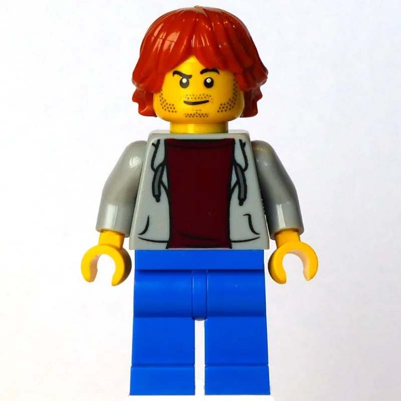 Man, Light Bluish Gray Sweater, Blue Legs, Da… — minifigurine LEGO | Brick Broker