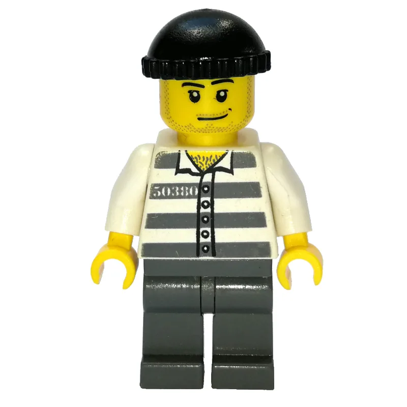Criminal, Prison Shirt with #50380, Dark Blui… — minifigurine LEGO | Brick Broker