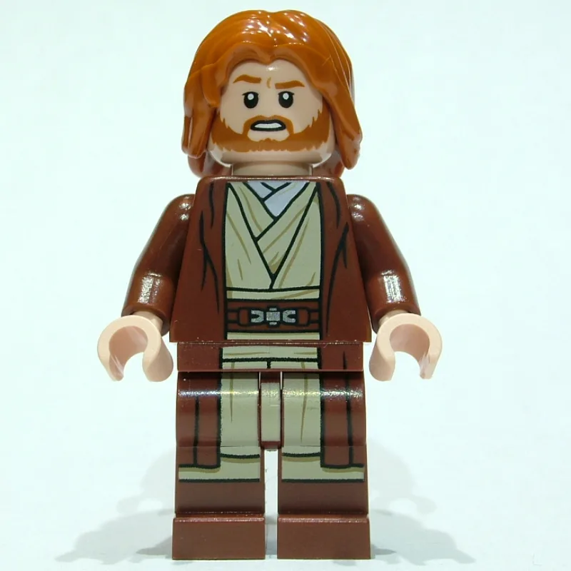 Obi-Wan Kenobi - Reddish Brown Robe, Long Hair — minifigurine LEGO | Brick Broker