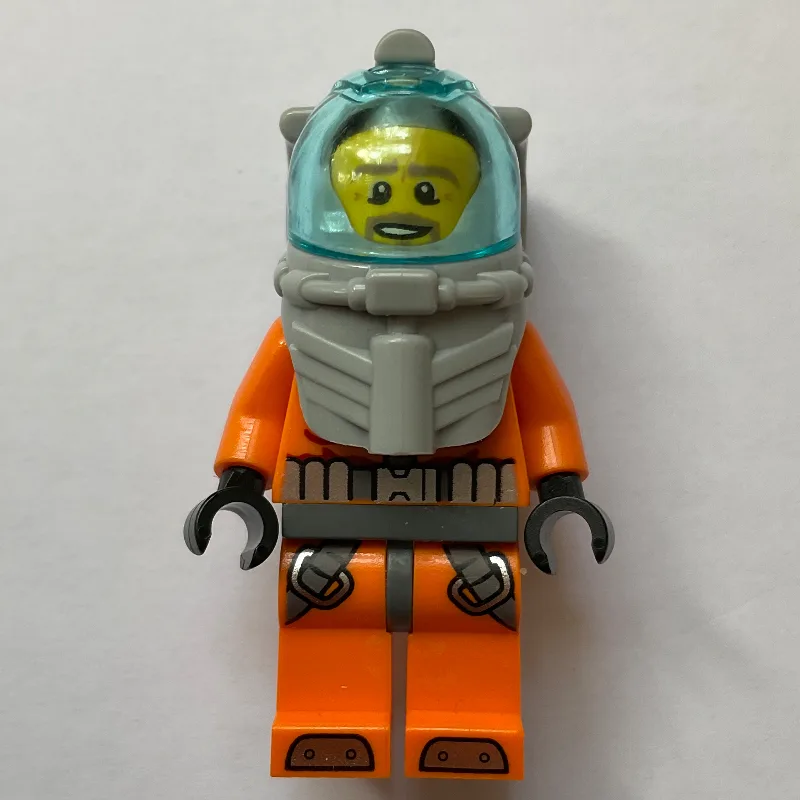 Diver, Man, Orange Wetsuit, Diving Helmet wit… — minifigurine LEGO | Brick Broker