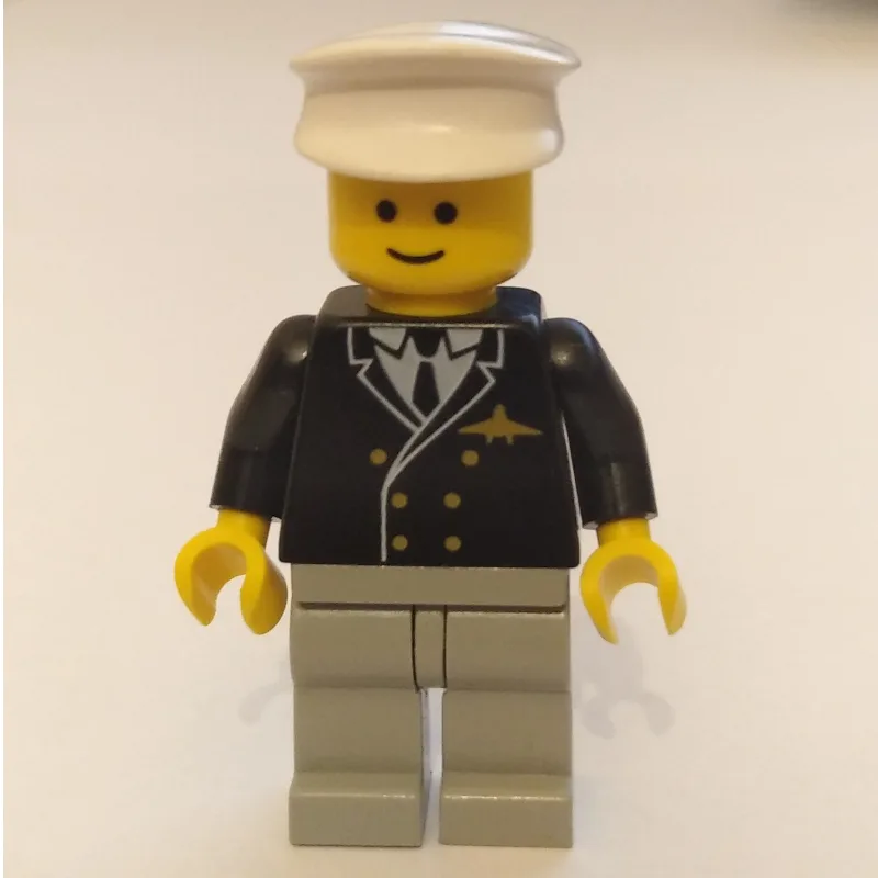 Pilot - Black Torso, Light Grey Legs, White C… — minifigurine LEGO | Brick Broker