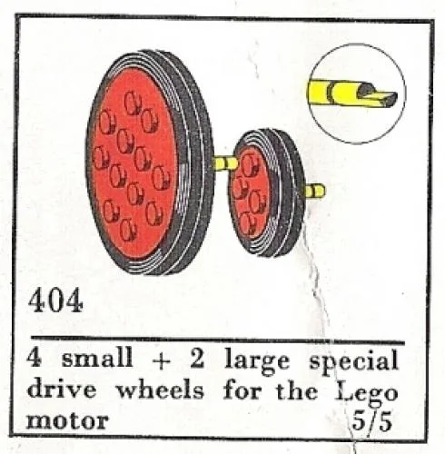 LEGO 404 Roues pour Moteur (Le Jouet de Construction) - prix | Brick Broker