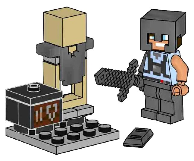 LEGO Smith avec table de forge, armure en Netherite et porte-armure (L0002250-1) - prix | Brick Broker