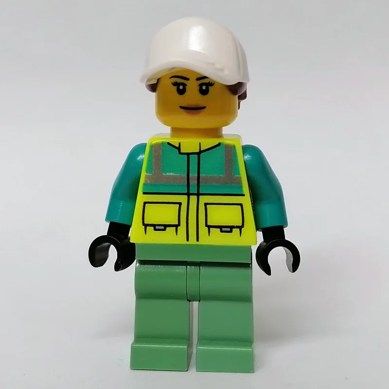 Ambulance Driver, Vibrant Yellow Safety Vest,… — minifigurine LEGO | Brick Broker
