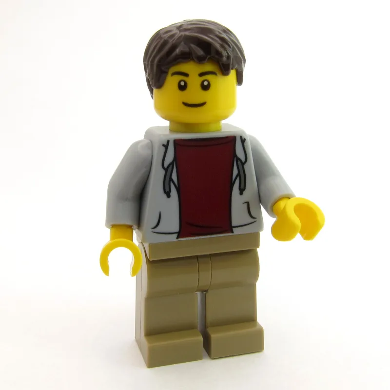 Man, Open Light Bluish Gray Hoodie over Dark… — minifigurine LEGO | Brick Broker