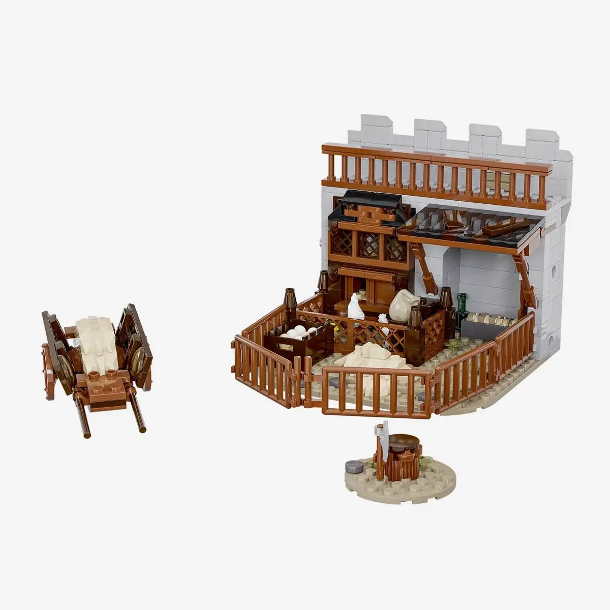 BlueBrixx Château du Rocher de l'Ours - Cages et enclos pour animaux (BB-108801) - prix | Brick Broker