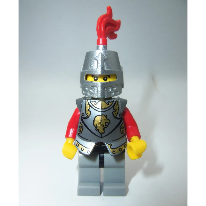 Knight, Red, Silver Armor, Helmet with Red Pl… — minifigurine LEGO | Brick Broker