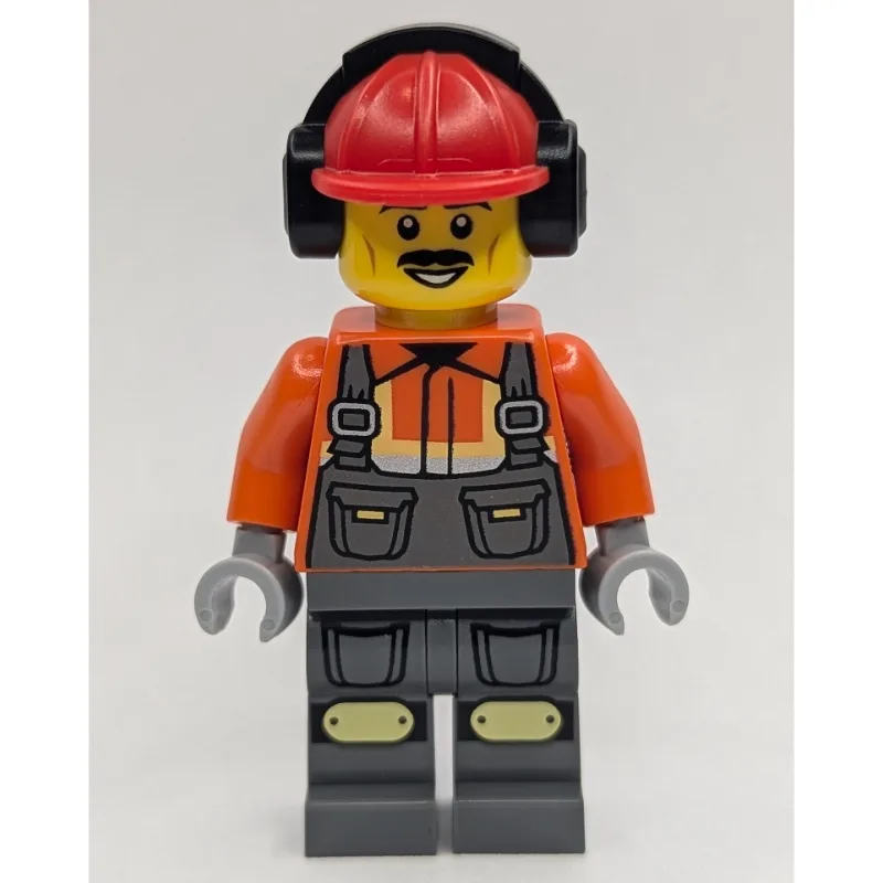 Construction Worker, Dark Orange Shirt, Dark… — minifigurine LEGO | Brick Broker