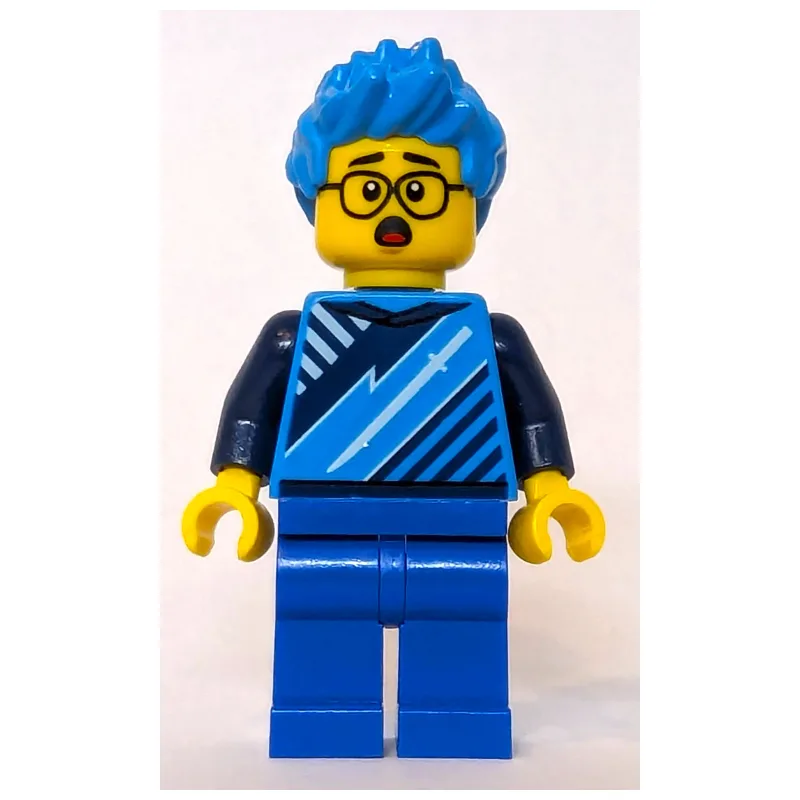 Gamer, Dark Azure Top and Hair, Blue Legs — minifigurine LEGO | Brick Broker