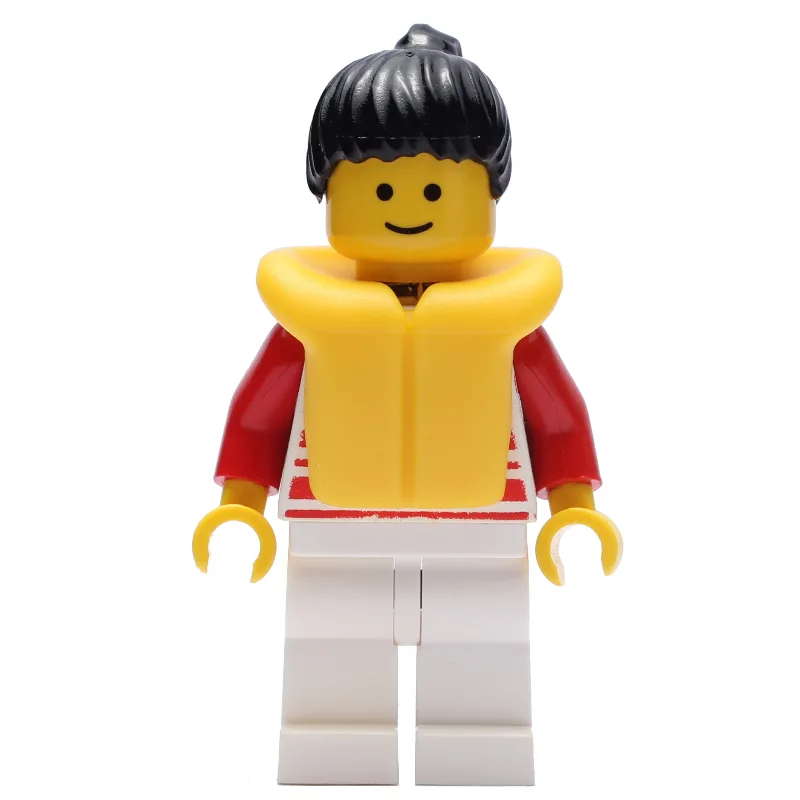 Woman, Red and White Striped Shirt, White Leg… — minifigurine LEGO | Brick Broker