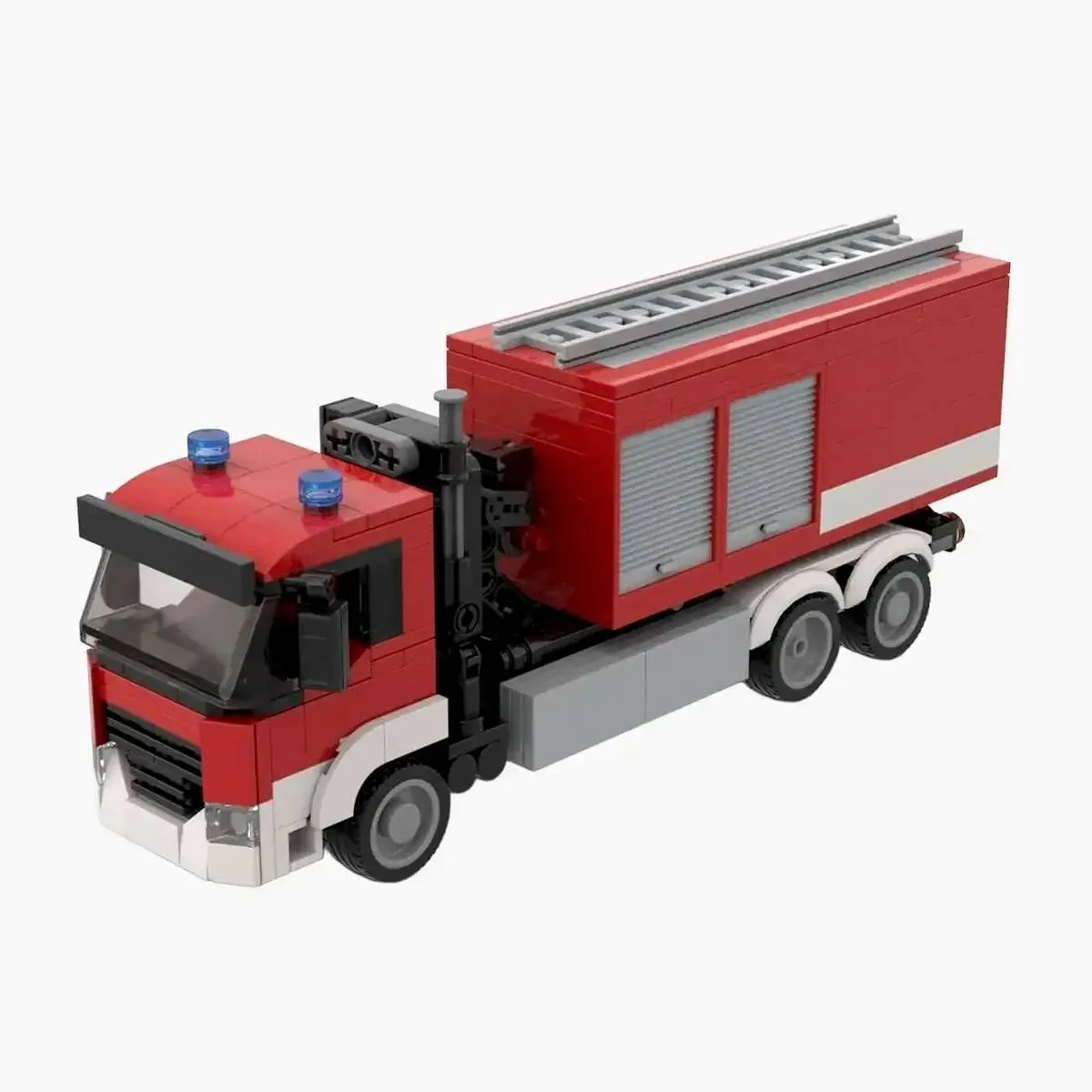 BlueBrixx Camion-pompe de la brigade de pompiers avec chargeur interchangeable 2en1 véhicule d'urgence (BB-102717) - prix | Brick Broker