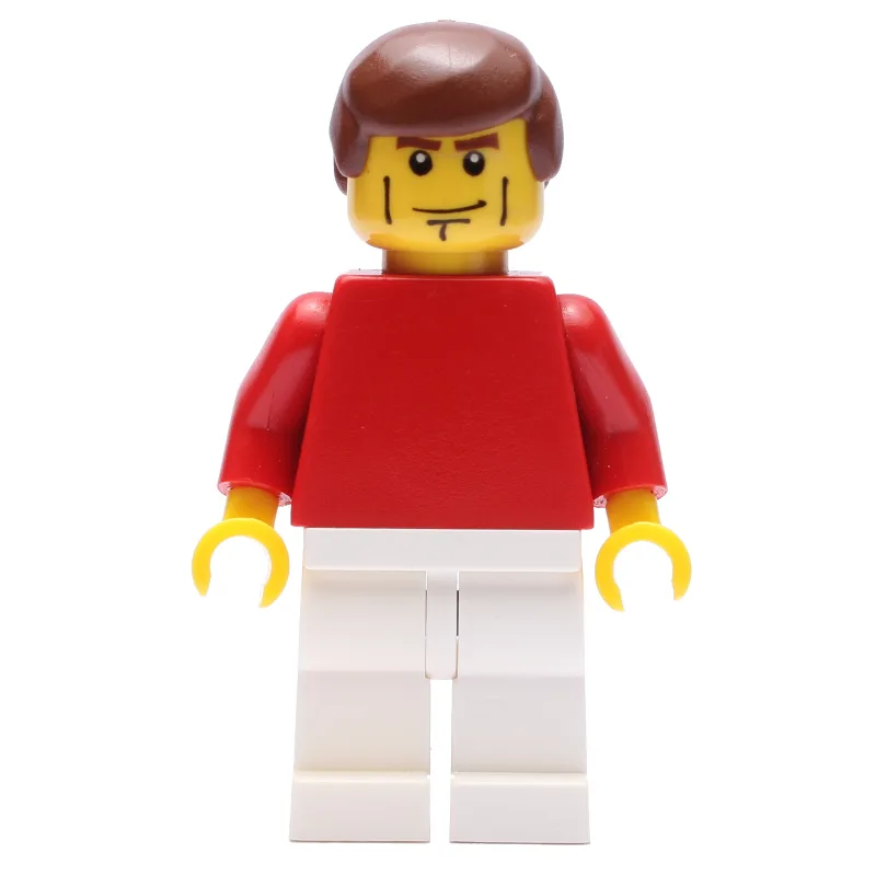 Soccer Player Red Plain Torso, White Legs 5 — minifigurine LEGO | Brick Broker