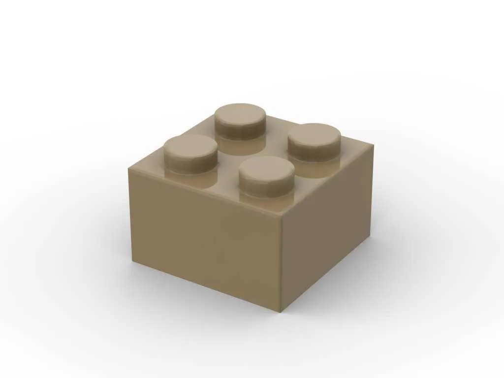 BlueBrixx Brique 2x2, Tan foncé (BB-401230) - prix | Brick Broker
