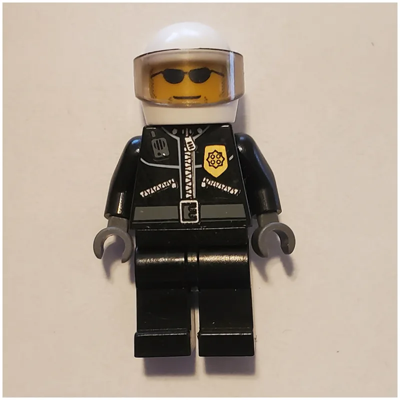 Policeman, Black Jacket with Zipper, Radio, a… — minifigurine LEGO | Brick Broker