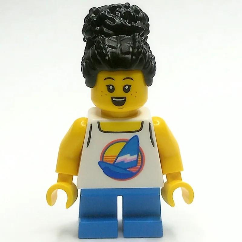 Girl, White Vest Top, Short Dark Azure Legs,… — minifigurine LEGO | Brick Broker